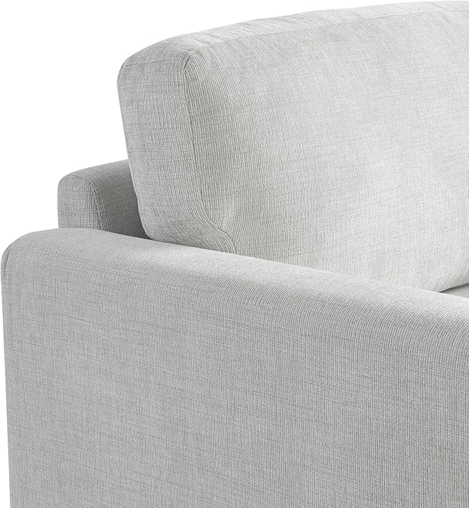 Studio Living® Matthew 39.8" Arm Chair, Mid-Century Modern, Pocket Coil Comfort, Metal Brushed Bronze Legs, Chenille Fabric, Ivory