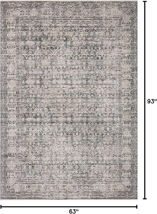 Loloi Amber Lewis Alie Collection ALE-03 Charcoal/Dove 5'-3'' x 7'-9'', .13'' Pile Height, Area Rug