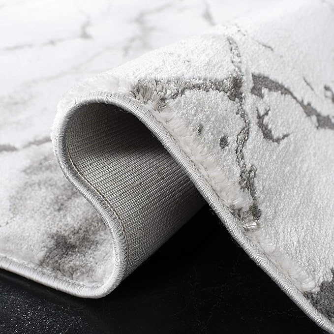 SAFAVIEH Craft Collection Runner Rug - 2'3" x 6', Grey & Silver, Modern Abstract Design, Non-Shedding & Easy Care, Ideal for High Traffic Areas in Living Room, Bedroom (CFT877G)