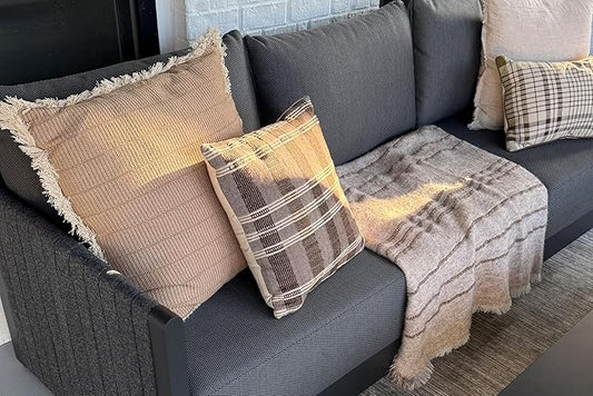 PURPLE LEAF 5 Pieces Patio Conversation Sets with Coffee Table All Weather Outdoor Couch Sectional Set with Thick Cushion Patio Conversation Set for Garden Poolside Backyard Gray