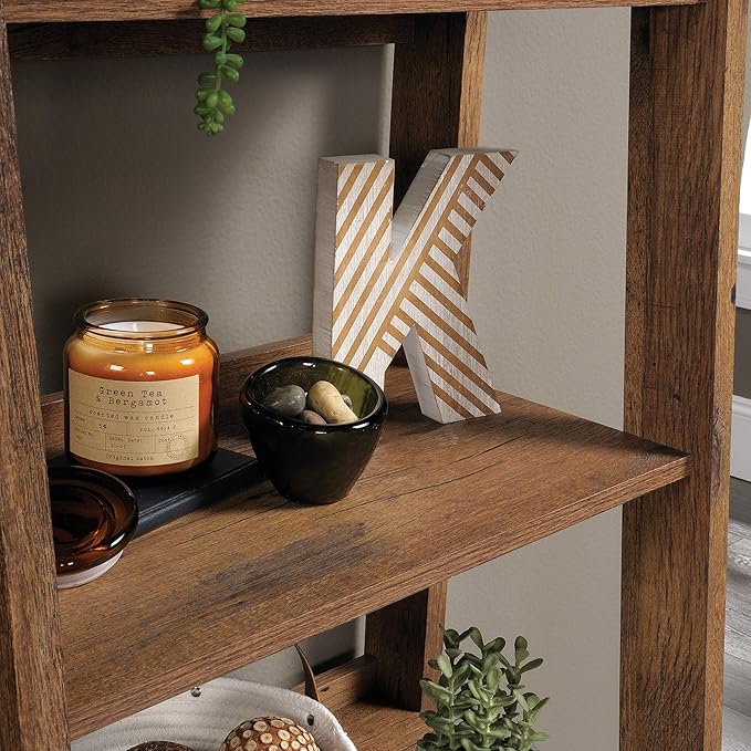Sauder Trestle 5-Shelf Bookcase/ Book Shelf, Vintage Oak finish