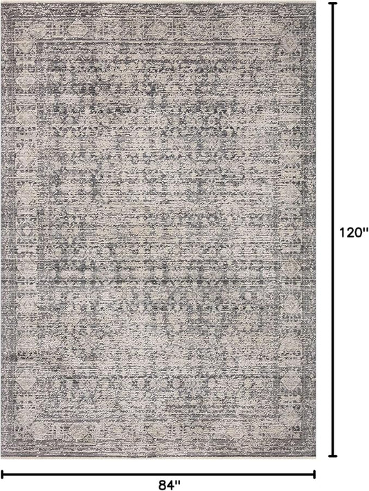 Loloi Amber Lewis Alie Collection ALE-03 Charcoal/Dove 7'-10'' x 10', .13'' Pile Height, Area Rug
