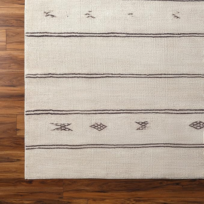 Livabliss x Becki Owens Rivi Moroccan Area Rug , 5'3" x 7', Ivory/Black