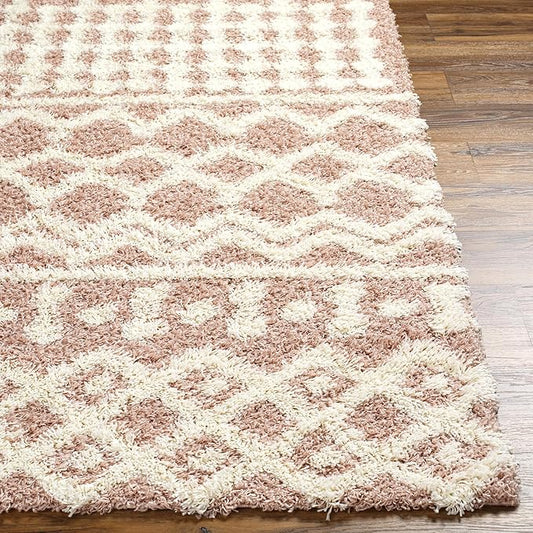Livabliss Hapsburg Moroccan Shag Runner Area Rug, 2'7" x 7'3" , Dusty Pink