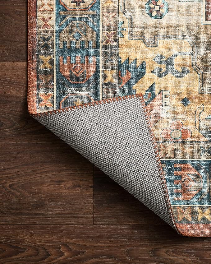 Loloi II Skye Collection SKY-07 Terracotta/Sky 2'-6" x 7'-6" Runner Rug
