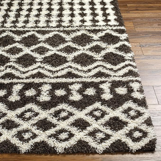 Livabliss Hapsburg Moroccan Shag Runner Area Rug, 2'7" x 7'3" , Dark Brown