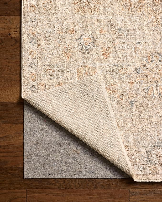 Loloi Chris Loves Julia Palma Collection PLM-11 Natural/Multi 6'-3" x 9'-6" Fringe Area Rug Vintage Style Boho Living Room Bedroom Carpet