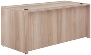 NBF at Work Double Pedestal Executive Office Desk - Durable Laminate Computer Desk with Two Drawers - Office Desk with Storage and File Cabinet - Ash Finish Work Desk for Home (72" W)