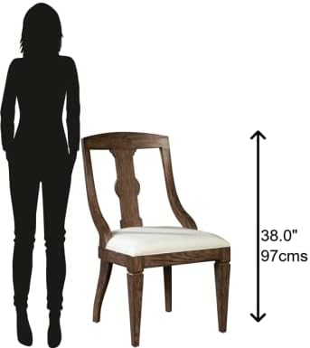 Hekman Furniture Dining Arm Chair Wexford Finish, Sturdy Wooden Material Upholstered Linen Fabric Seat, Mid-Century Dining Table Chairs Best Dining Bench for Living Room & Dinning Hall
