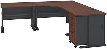 BOWERY HILL 84" Corner L-Shaped Desk in Hansen Cherry