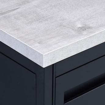 nbf signature series Carbon Steel Executive Desk 72" W x 30" D Gray Wash Maple Ergonomic Computer Office Working PC Desk for Home and Office Use Stylish and Durable