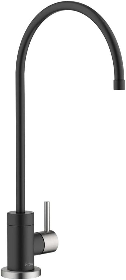 KRAUS® Purita™ Single Handle Drinking Water Filter Faucet for Reverse Osmosis or Water Filtration System in Spot-Free Stainless Steel/Matte Black, FF-100SFSMB