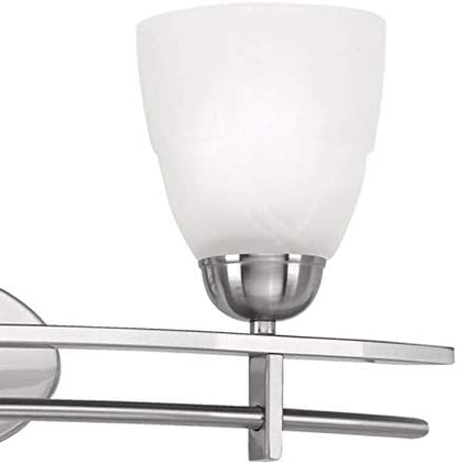 Possini Euro Design Art Deco Modern Wall Mount Light Brushed Nickel Silver Metal Hardwired 23 1/2" Wide 3-Light Fixture Trio Marbleized Glass Shades Decor for Bathroom Vanity Mirror House Home