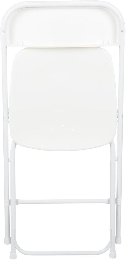 Flash Furniture Hercules Series Plastic Folding Chair - White - 650LB Weight Capacity Comfortable Event Chair - Lightweight Folding Chair