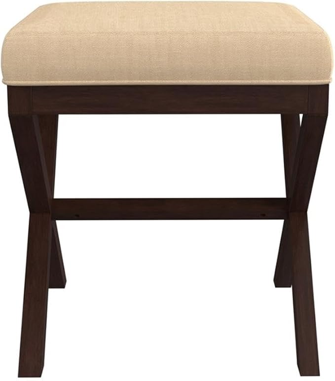 Hillsdale Morgan Upholstered Backless Vanity Stool for Make up Room or Bathroom, Espresso