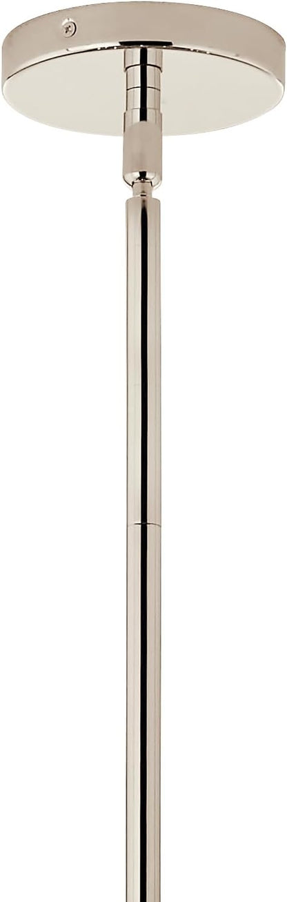 KICHLER Silvarious 12-Light Linear Convertible Chandelier, Soft Modern Light with Clear Glass in Polished Nickel, for Dining Room or Living Room (17.75" x 26.75" x 48"), 52703PNCLR