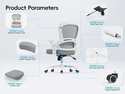TRALT Ergonomic Office Chair - Comfy Desk Chair with Back Support, Home Office Desk Chairs, Computer Chair, 330lbs Wide Seat Big and Tall Office Chair for Executives (Grey)
