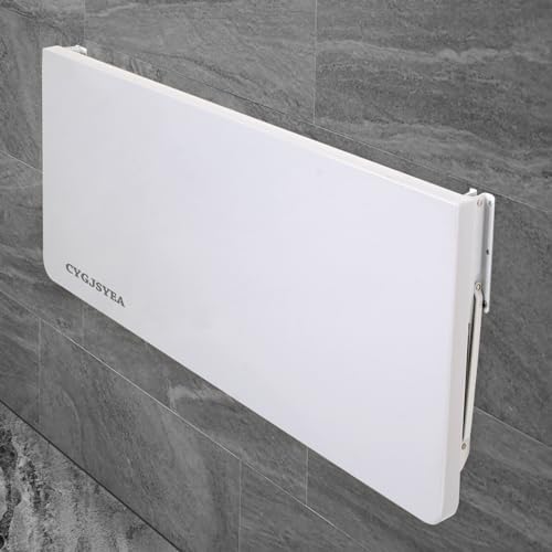 Laundry Room Wall Mounted Folding Table, Kitchen Restaurant Home Bar Work Table, All Aluminum Countertop, Waterproof Easy to Install and Clean (100X50cm/39.4"×19.7")…