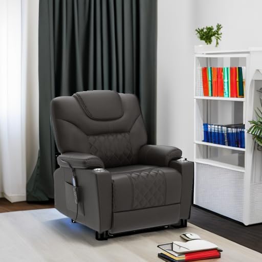 Lift Chair for Elderly: 9988 High Density Foam Lay Flat Heat and Massage, Reclining to 180, 2 Pockets Cup Holders, 2 Remote Controls, Dual OKIN Motors - Breathable Leather Reddish Brown