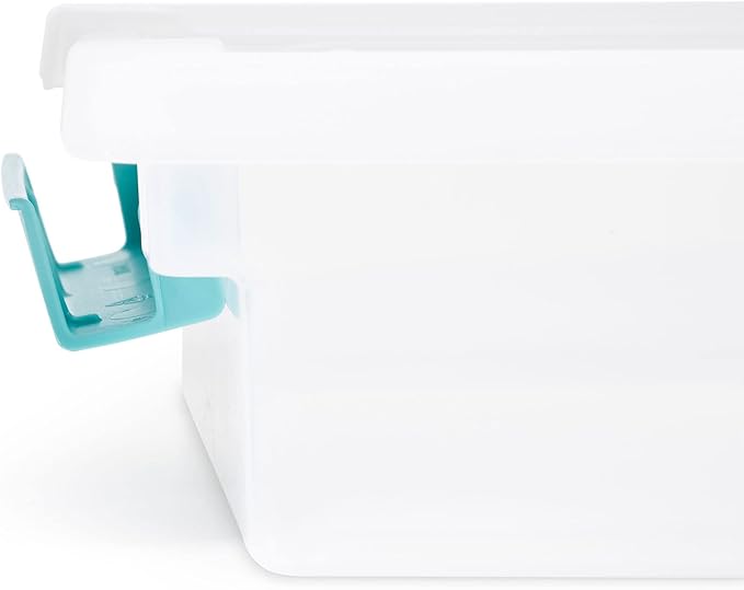 Sterilite Medium Clip Latch Lid Storage Container Tote, 12 Pack, and Small Clip Latch Lid Storage Container Tote, 12 Pack for Home Organization