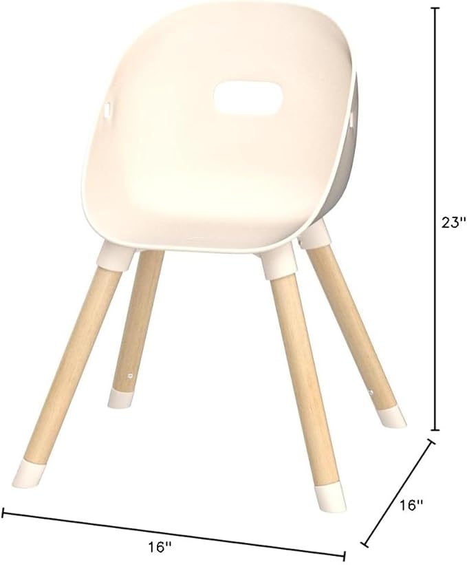 Lalo The Play Chair - Wooden & Non-Toxic Plastic Kids & Toddler Chair - Sturdy Bucket Seat, Easy to Clean, Up to 200 lb. Weight Capacity, Set of 2 - Grapefruit