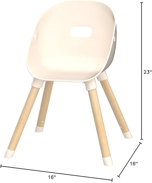 Lalo The Play Chair - Wooden & Non-Toxic Plastic Kids & Toddler Chair - Sturdy Bucket Seat, Easy to Clean, Up to 200 lb. Weight Capacity, Set of 2 - Grapefruit