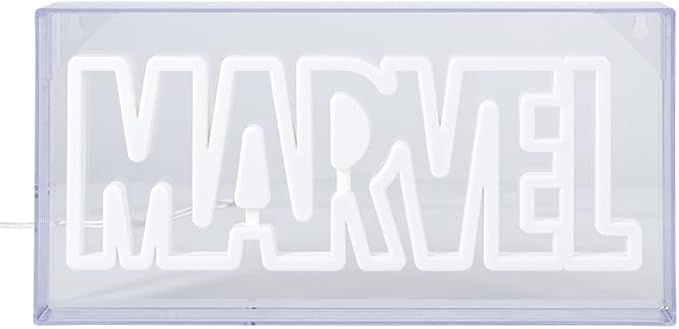 Paladone Marvel LED Neon Logo Light Sign - Wall Mountable or Free Standing - Offially Licensed Marvel Room Decor & Gift