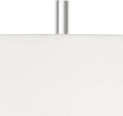 Possini Euro Design Cadence Modern Table Lamp 30" Tall with USB Dimmer Linear Clear Glass Rod White Linen Drum Shade for Bedroom Living Room House Bedside Nightstand Home Office Entryway Family