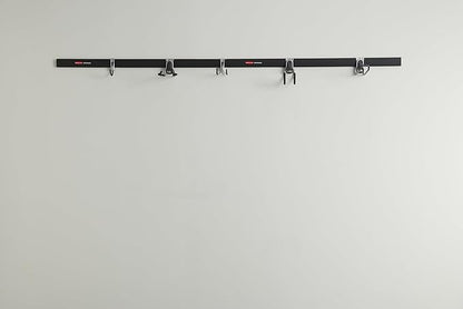 Rubbermaid Fasttrack Garage Storage Utility Hooks 7 Piece Black All in One Rail Hook Kit and Tool Organizer Heavy Duty for Home/Garage/Shed/Garden
