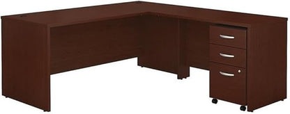 Bush Business Furniture Series C 72W L Shaped Desk with 48W Return and Mobile File Cabinet in Mahogany