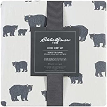 Eddie Bauer - King Sheets, Cotton Flannel Bedding Set, Brushed For Extra Softness, Cozy Home Decor (Bear Family, King)