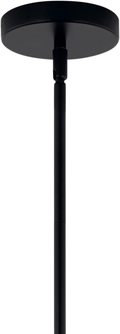 KICHLER Silvarious 3-Light Convertible Pendant, Soft Modern Light with Clear Crackled Glass in Black, for Hallway, Dining Nook, Bedroom or Kitchen (9.5" x 16.5"), 52700BK