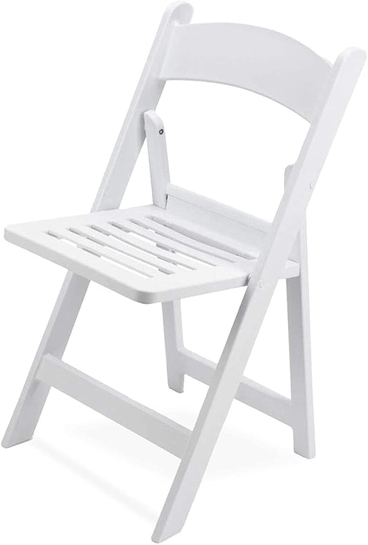 EventStable Titan PRO Resin Folding Chair - Slatted Seat Folding Chair for Weddings Parties Events - Indoor/Outdoor Lightweight Foldable Chair - 100 Pack