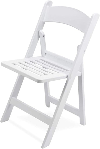 EventStable Titan PRO Resin Folding Chair - 4 Pack Slatted Seat for Weddings Parties Indoor/Outdoor Lightweight
