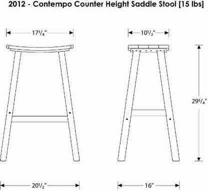 POLYWOOD 2012-FWHAR Contempo Bar Height Saddle Seat Barstool, White Frame, Aruba