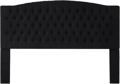 24KF Boucle Upholstered Tufted Button King Headboard and Comfortable Fashional Padded King/California King Size headboard,6025-K-Boucle-Black