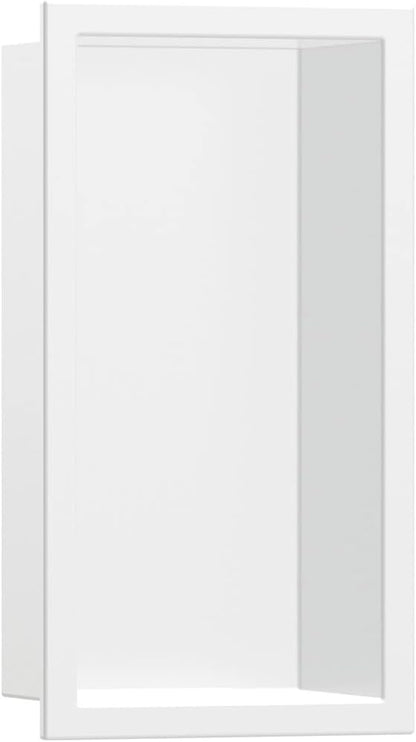 hansgrohe XtraStoris Original Recessed Wall Niche with Integrated Frame 12"x 6"x 4" in Matte White, 56057700
