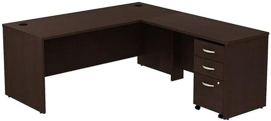 Bush Business Furniture Series C 72W L Shaped Desk with 48W Return and Mobile File Cabinet in Mocha Cherry