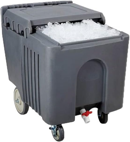 Winco Insulated Portable Commercial Ice Caddy with Lid, 125 Pound Capacity