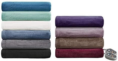 Beautyrest Heated Electric Blanket for Cold Weather, Fast Heating Heated Blanket, Auto Shut Off, Virtually Zero EMF, Multi Heat Setting, UL Certified, Black Queen (90 inx84 in)