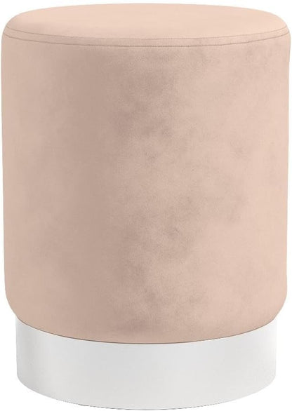 BIRDROCK HOME Round Ottoman Foot Stool – Soft Padded Modern Stool Design – Ideal for Living Room, Bedroom – Compact Footrest, Vanity Chair, Small Furniture – Foam Seating, Decorative Accent (Taupe)