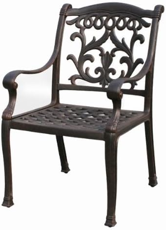 Mandalay Cast Aluminum Powder Coated 7pc Outdoor Patio Dining Set with 44"x84" Rectangle Table - Antique Bronze