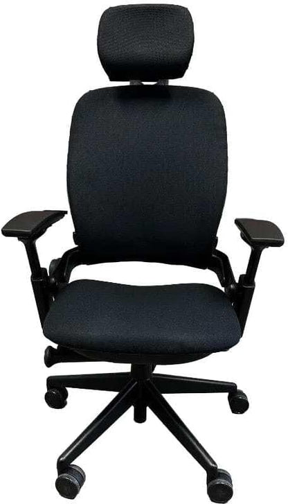 OFFICE LOGIX SHOP Leap V2 Chair with Headrest Bundle (Fabric, Black)