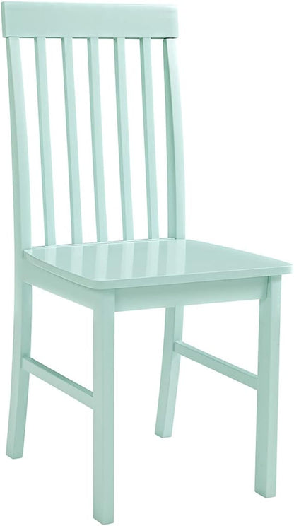 Walker Edison Modern Color Dining Room Table and Chair Set Small Space Living Kitchen, Dining Set, 48 Inch, 4 Person, White and Mint Blue