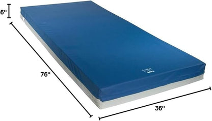 Drive Medical 15876 Gravity 7 Long Term Care Pressure Redistribution Mattress, Blue, 76,No Cut Out