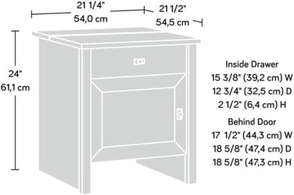 Sauder Homeplus Robot Vacuum Storage Side Table End Table Cabinet for Living Room, Bedroom, in Soft White