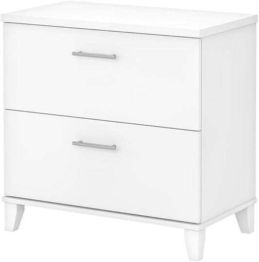 Pemberly Row 2 Drawer Lateral File Cabinet in White - Engineered Wood