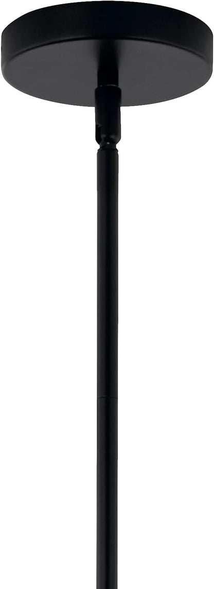 KICHLER Silvarious 3-Light Convertible Pendant, Soft Modern Light with Clear Glass in Black, for Hallway, Dining Nook, Bedroom or Kitchen (9.5" x 16.5"), 52700BKCLR