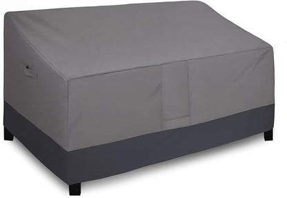 Easy-Going Waterproof Outdoor Couch Cover, Heavy Duty 3-Seater Patio Sofa Cover, Winchdproof Outdoor Furniture Cover with Air Vent (95Wx40Dx35H inch, Gray/Dark Gray)