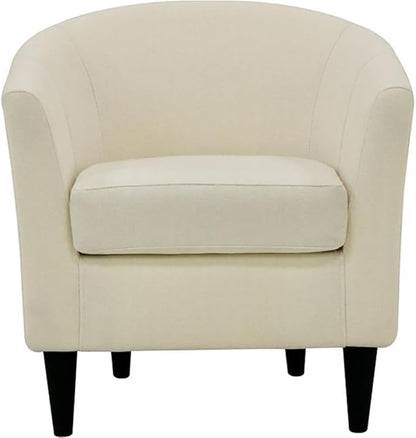 Pemberly Row 17.5" Traditional Polyester Fabric Club Chair in Ivory